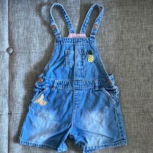 Zara denim short overalls